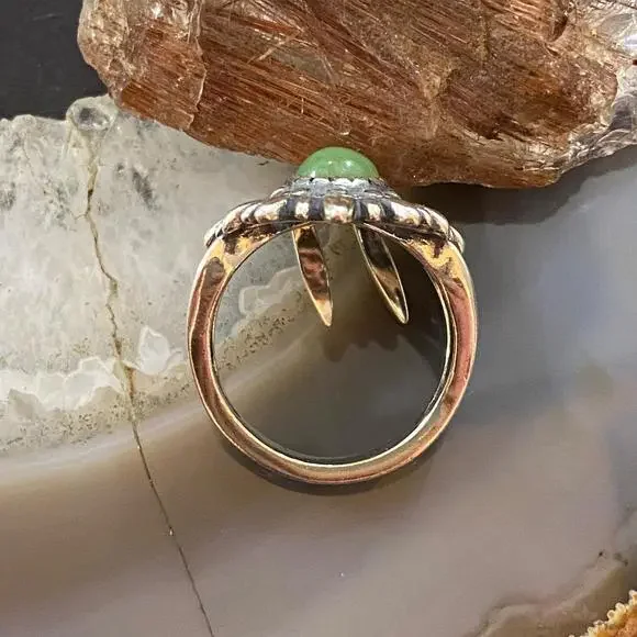 Carolyn Pollack Sterling Green Turquoise Chief Feather Headdress Ring For Women - Picture 8 of 10